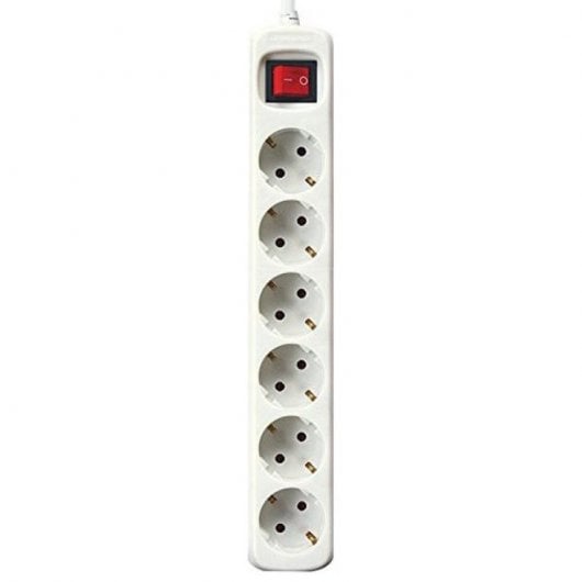 Bigbuy Power Strip 6 Soquetes Branco 1,5m