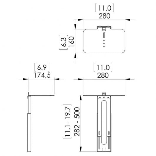 Vogel's PVA 5050 Supporto per fotocamera/altoparlante per videoconferenze 40-55" Max. 10 kg