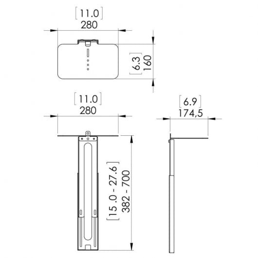 Vogel's PVA 5070 Support pour caméra/enceinte pour vidéoconférence 55-90" Max. 10Kg