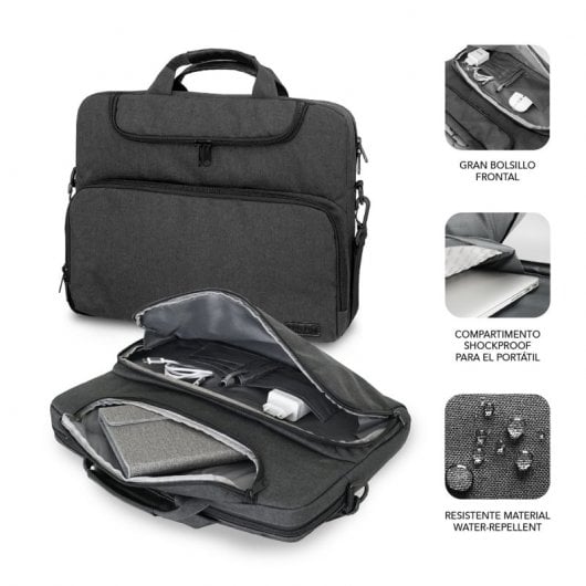 Pasta para laptop Subblim até 14" cinza escuro