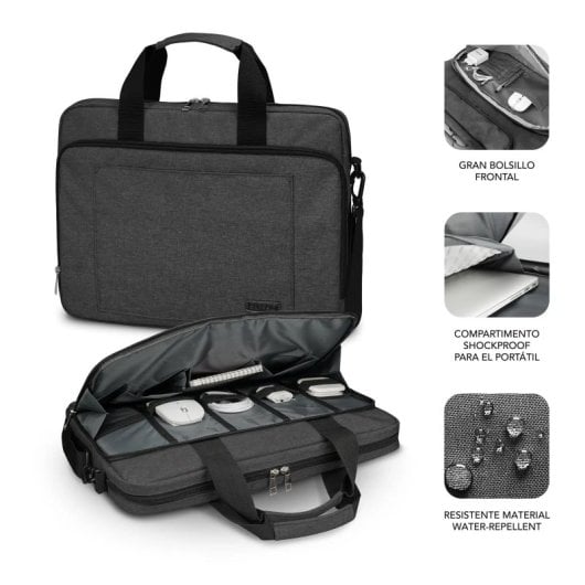 Subblim Air Padding Laptop Bag Maletín para Portátil 15.6" Gris Oscuro