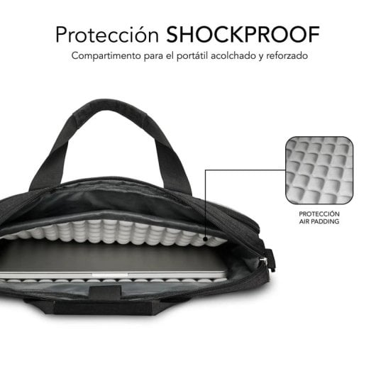 Subblim Air Padding Laptop Bag Maletín para Portátil 15.6" Gris Oscuro
