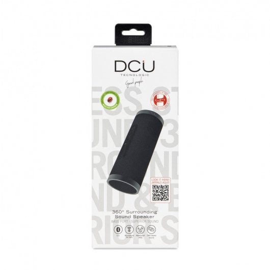 DCU Altavoz Bluetooth 2 En 1 IPX6 Sonido Envolvente 360º con BASS Negro