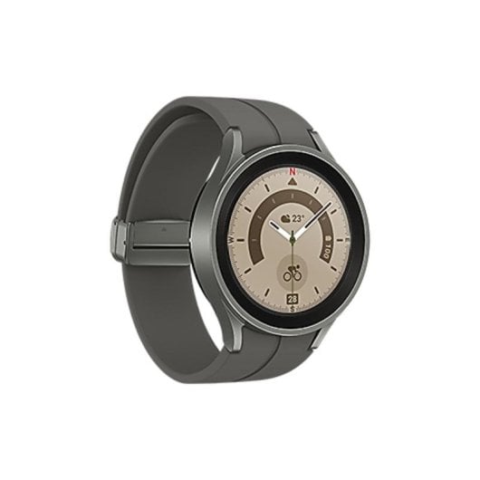 Samsung Galaxy Watch5 Pro Bluetooth GPS NFC 45mm Super AMOLED Gris Titane Taille Unique Étanche 5 ATM Pulsomètre SpO2