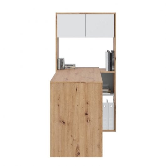 Escritorio-estanteria Duo 100 Blanco Artik -roble Nodi