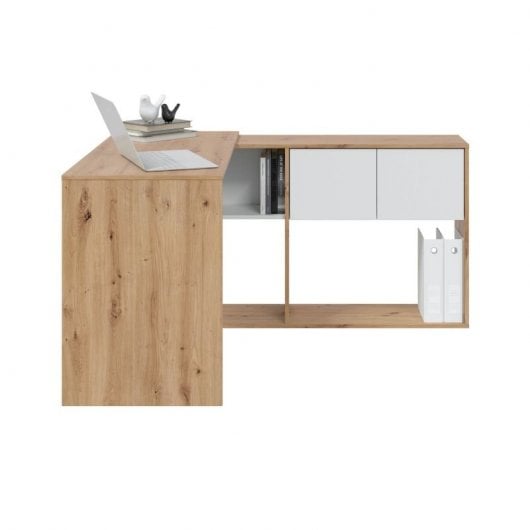 Escritorio-estanteria Duo 100 Blanco Artik -roble Nodi