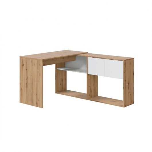 Escritorio-estanteria Duo 100 Blanco Artik -roble Nodi