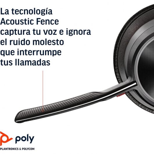 Poly Voyager Focus 2 UC Auriculares USB-A/Bluetooth con Certificación Microsoft Teams + Base de Carga