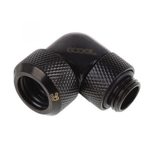 Racor Alphacool Eiszapfen 90° giratório preto 3mm G1/4 compatível tubos 13mm