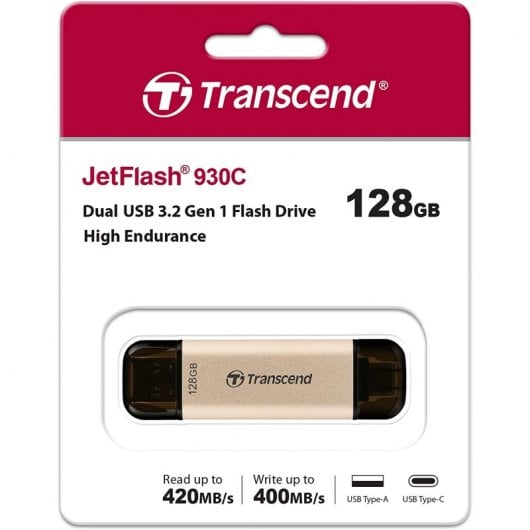 Transcend JetFlash 930C 128GB USB 3.2/USB-C Oro