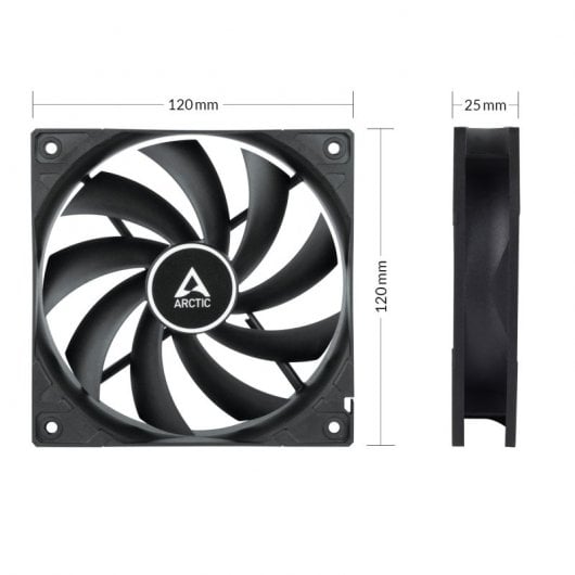 Ventilateur supplémentaire Arctic F12 Silent 120mm 800RPM noir ultra-silencieux