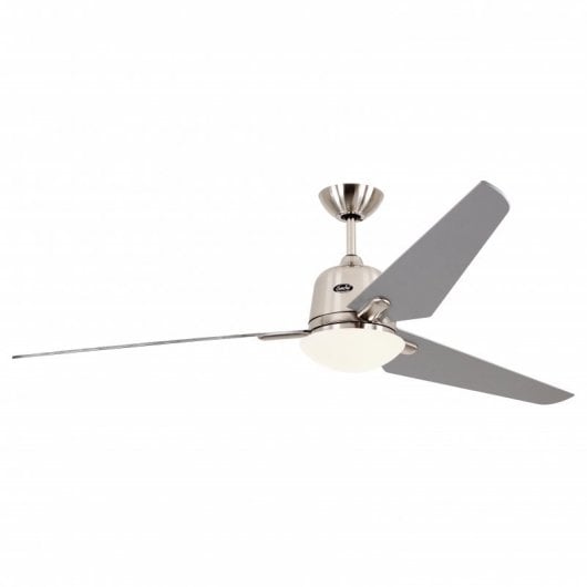 CasaFan Eco Aviatos BN-SL Deckenventilator mit DC-Motor, Licht und Steuerung, 24 W, Silber/Satin-Chrom