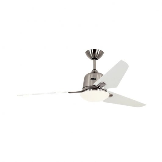 CasaFan Eco Aviatos BN-NB Deckenventilator mit DC-Motor, Licht und Steuerung, 24 W, Walnuss/Satin-Chrom