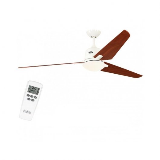 CasaFan Eco Aviatos 162 Deckenventilator mit Licht und Steuerung, 24 W, Weiß/Kirsche