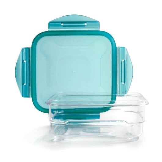Recipiente Ibili Perfect Tritan 0.8L Quadrado Tampa Hermética Turquesa