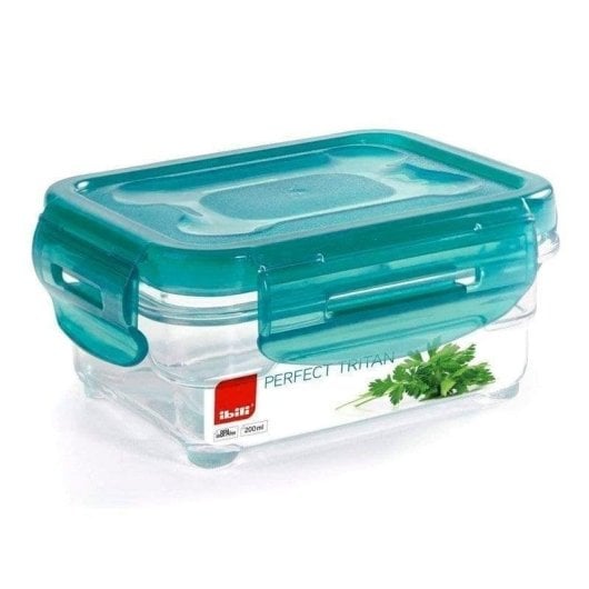 Récipient hermétique Ibili Perfect Tritan 0.2L rectangulaire turquoise
