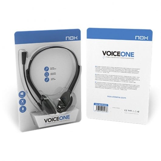 NOX Voice One Casque Stéréo avec Microphone Noir