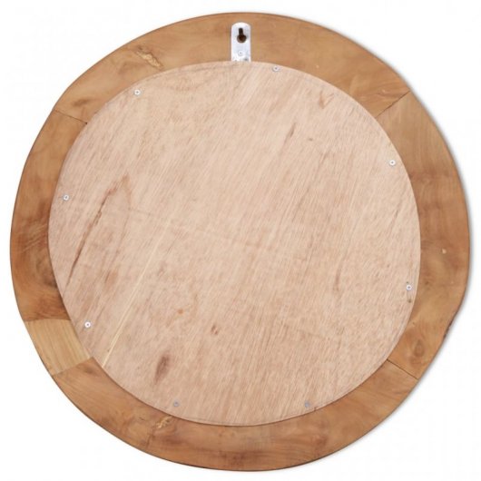 Vidaxl Espejo Decorativo De Teca 60 Cm Redondo
