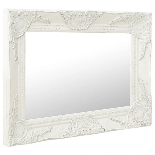 Vidaxl Espejo De Pared Estilo Barroco Blanco 50x40 Cm