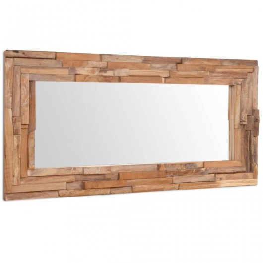 Vidaxl Espejo Decorativo De Teca 120x60 Cm Rectangular