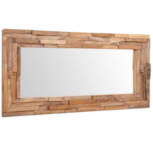 Vidaxl Espejo Decorativo De Teca 120x60 Cm Rectangular