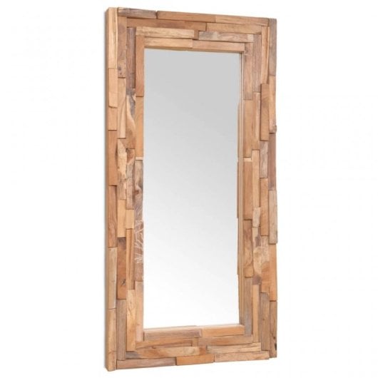 Vidaxl Espejo Decorativo De Teca 120x60 Cm Rectangular
