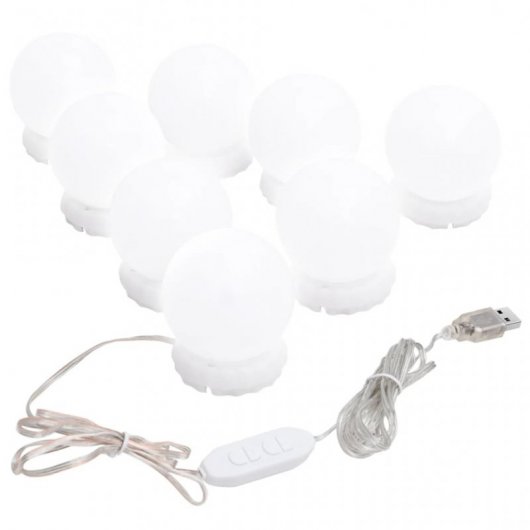 Vidaxl Espejo De Pared Con Luces Led Cuadrado De Vidrio Plata Plata-40x40