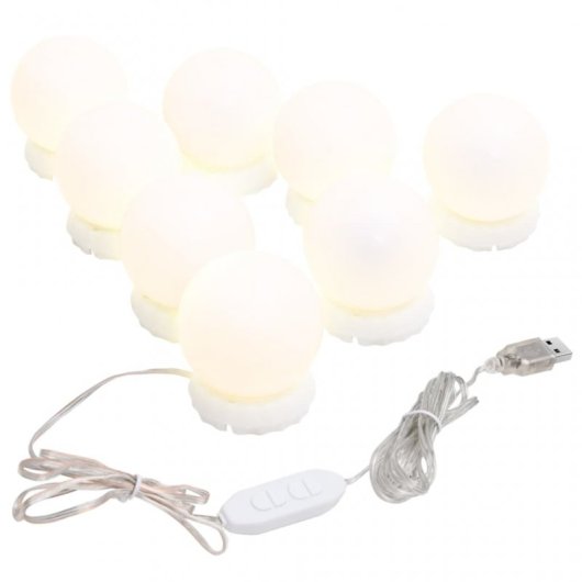 Vidaxl Espejo De Pared Con Luces Led Cuadrado De Vidrio Plata Plata-40x40