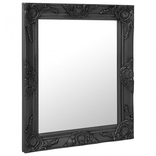 Vidaxl Espejo De Pared Estilo Barroco Negro 50x60 Cm