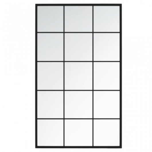 Vidaxl Espejo De Pared Metal Negro 100x60 Cm