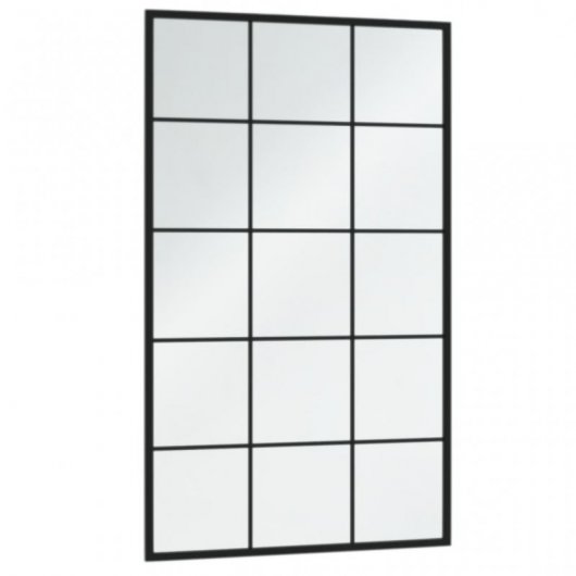 Vidaxl Espejo De Pared Metal Negro 100x60 Cm