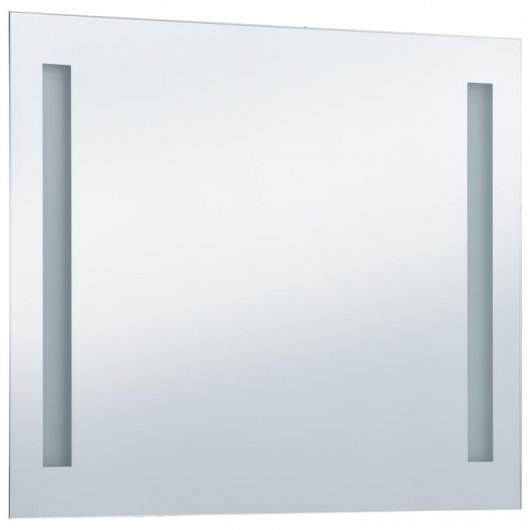 Vidaxl Espejo De Pared De Baño Con Led 100x60 Cm Plata Plata-100x60