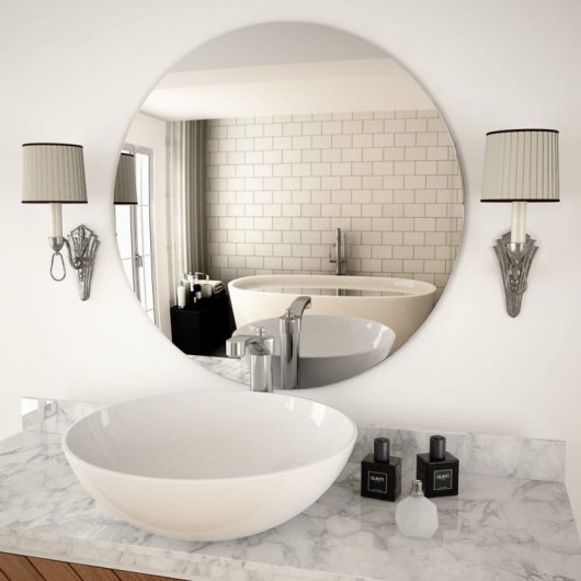 Vidaxl Espejo De Pared Redondo Vidrio 70 Cm