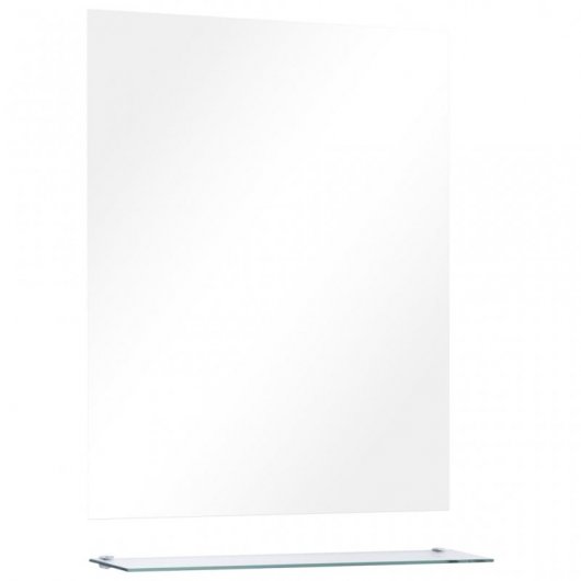Vidaxl Espejo De Pared Con Estante De Vidrio Templado 50x60 Cm