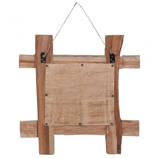 Vidaxl Espejo De Troncos De Madera Maciza Reciclada Natural 50x50 Cm