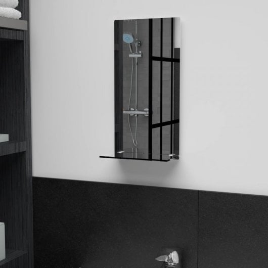 Vidaxl Espejo De Pared Con Estante De Vidrio Templado 20x40 Cm