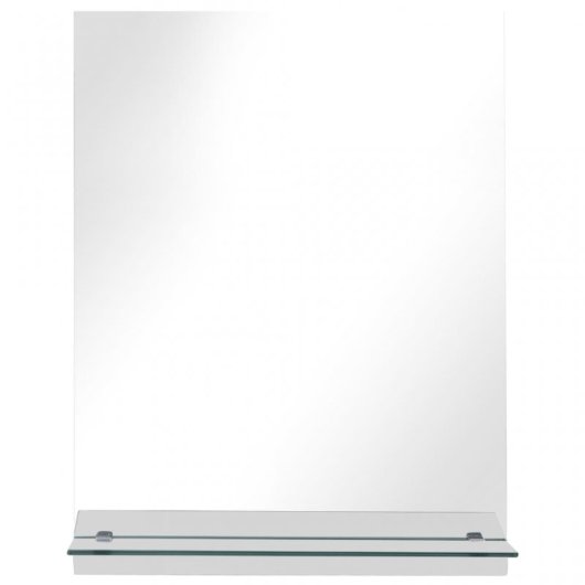 Vidaxl Espejo De Pared Con Estante De Vidrio Templado 20x40 Cm