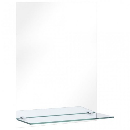 Vidaxl Espejo De Pared Con Estante De Vidrio Templado 30x50 Cm