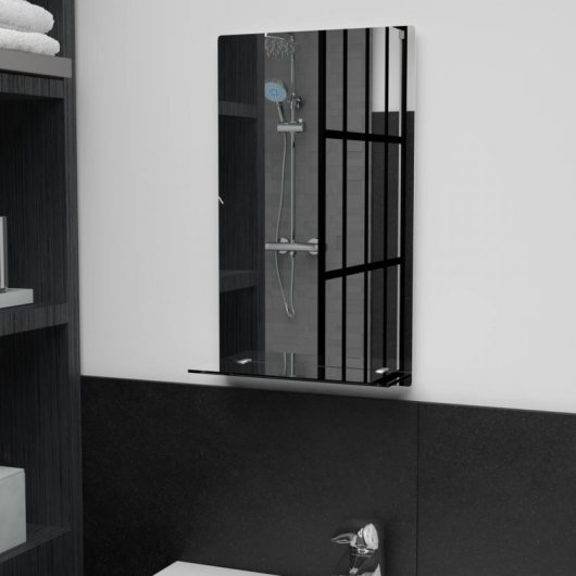 Vidaxl Espejo De Pared Con Estante De Vidrio Templado 30x50 Cm