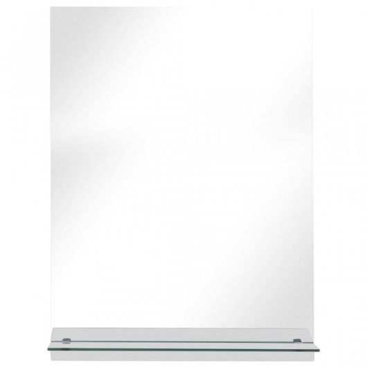 Vidaxl Espejo De Pared Con Estante De Vidrio Templado 30x50 Cm
