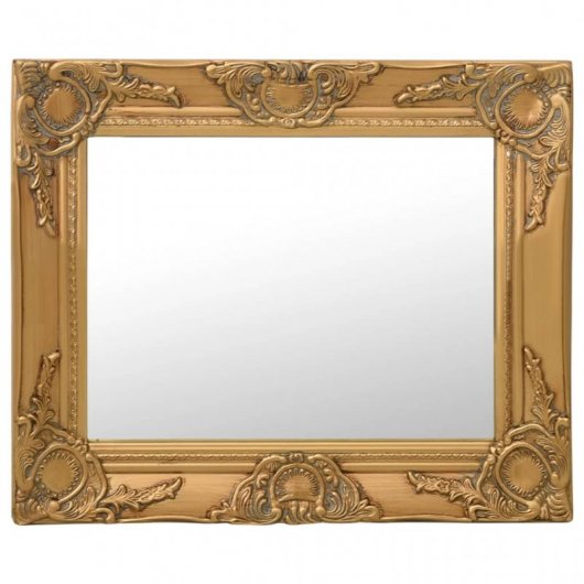 Vidaxl Espejo De Pared Estilo Barroco Dorado 50x40 Cm