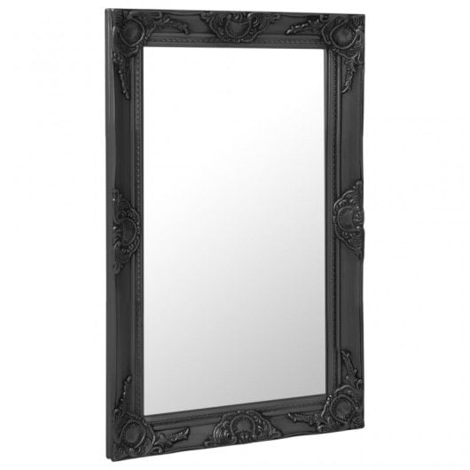 Vidaxl Espejo De Pared Estilo Barroco Negro 50x80 Cm