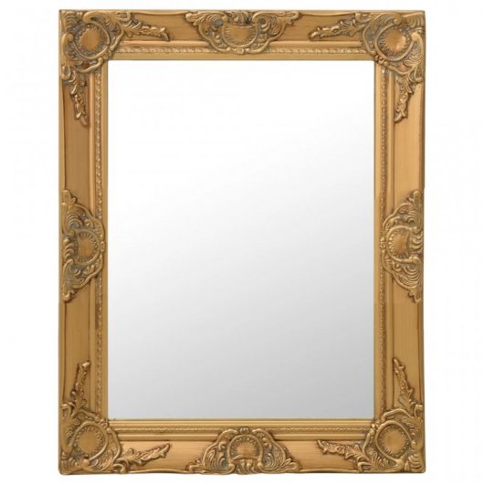 Vidaxl Espejo De Pared Estilo Barroco Dorado 50x60 Cm Dorado Dorado-50x60