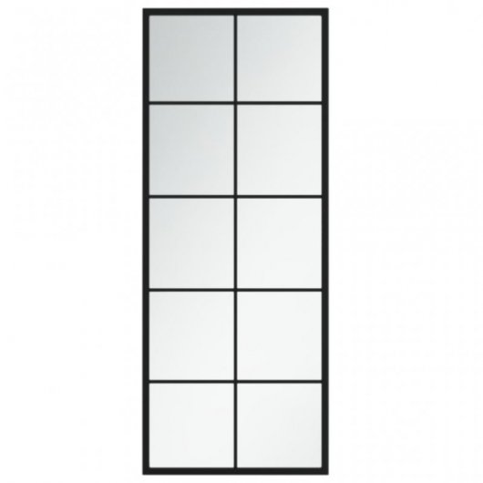 Vidaxl Espejo De Pared Metal Negro 100x40 Cm