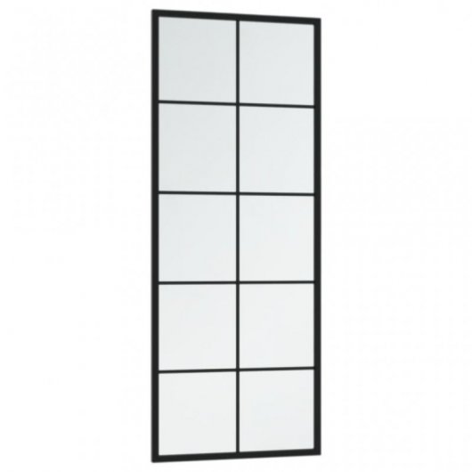 Vidaxl Espejo De Pared Metal Negro 100x40 Cm