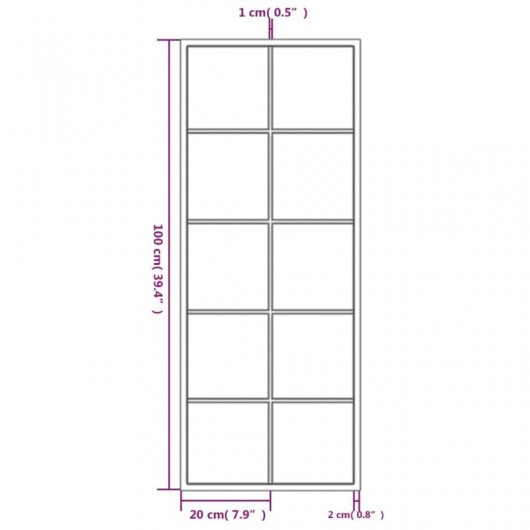 Vidaxl Espejo De Pared Metal Negro 100x40 Cm