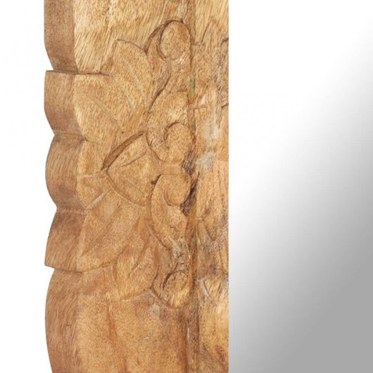 Vidaxl Espejo De Madera Maciza De Mango 80x50 Cm