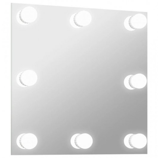 Vidaxl Espejo De Pared Con Luces Led Cuadrado De Vidrio