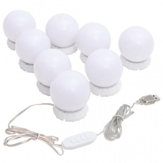 Vidaxl Espejo De Pared Con Luces Led Cuadrado De Vidrio