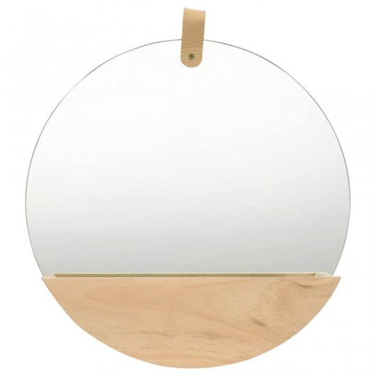 Vidaxl Espejo De Pared De Madera Maciza De Pino 35 Cm